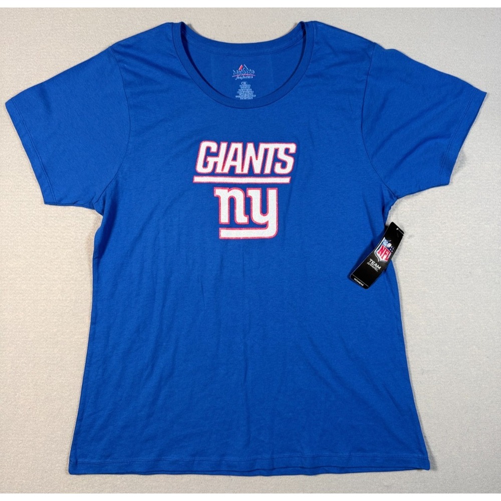 New York Giants Women's Majestic T-Shirt - Size 2X - Blue - NEW W/Tags - Cotton